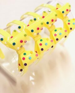 Unidade Tiara Laço festa pastilhas amarelo Baby