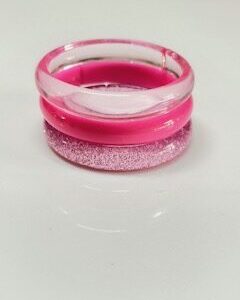 Pulseira trio Média rosa BrilhosChiclete