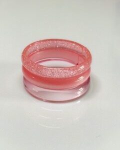 Pulseira Trio Média rosa brilhosrosa acetinado
