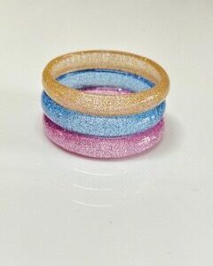 Pulseira trio Média brilhos douradoazulrosa