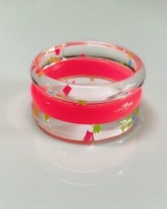 Pulseira trio média confeterosa neon