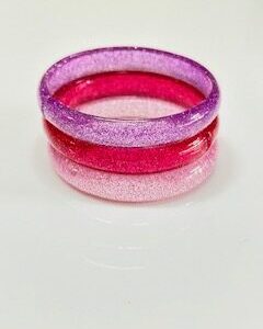 Trio Pulseira Média Brilhos liláspinkrosa