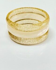 Pulseira trio Média Pérola com dourado