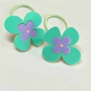Par Elástico Flor Encanto - Verde Água